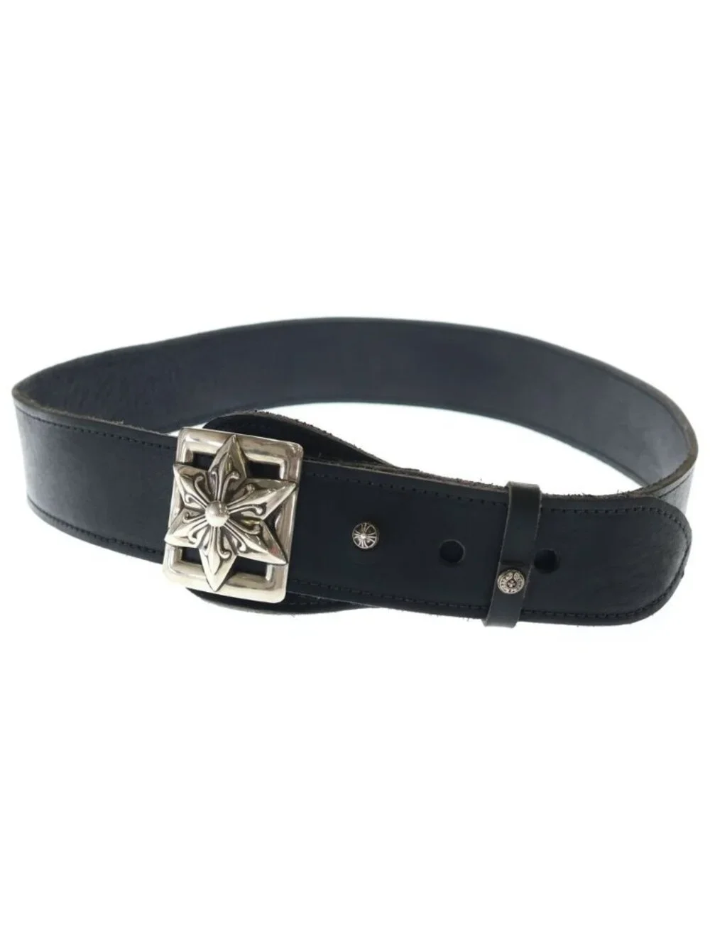 Chrome Hearts Lage Strap Star Buckle Belt Large Decorative Leather